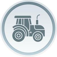 Tractor Solid button Icon vector