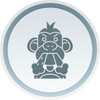 Angry Solid button Icon vector