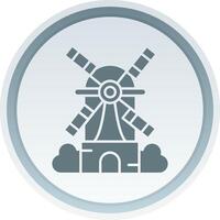 Windmill Solid button Icon vector
