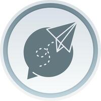 Paper plane Solid button Icon vector