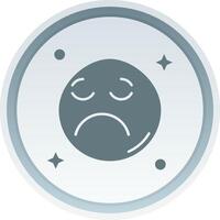 Sad Solid button Icon vector