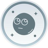 Rolling eyes Solid button Icon vector