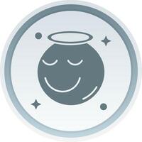 Angel Solid button Icon vector