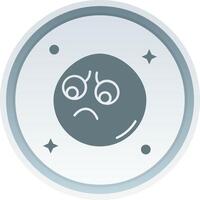 Sad Solid button Icon vector