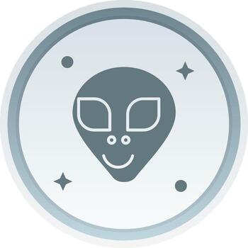 Alien Solid button Icon vector