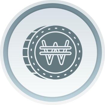 Won Solid button Icon vector