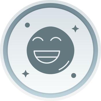 Smile Solid button Icon vector