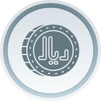 Riyal Solid button Icon vector