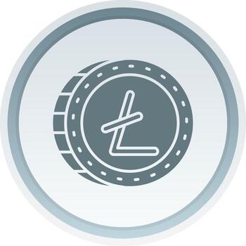 Litecoin Solid button Icon vector
