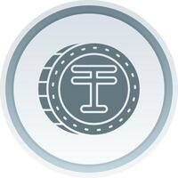 Tenge Solid button Icon vector