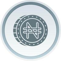 Naira Solid button Icon vector