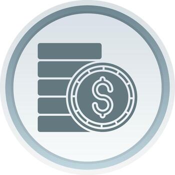 Coin Solid button Icon vector