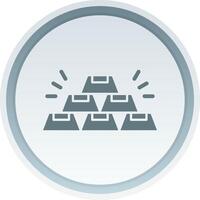 Gold Solid button Icon vector