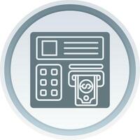 Atm machine Solid button Icon vector