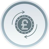 Pound Solid button Icon vector