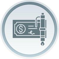 Bank check Solid button Icon vector