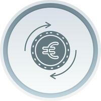 Euro Solid button Icon vector