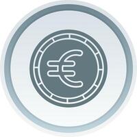 Euro Solid button Icon vector