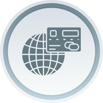 Global Solid button Icon vector