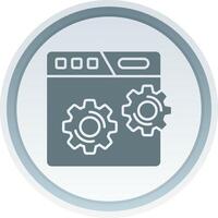 Web setting Solid button Icon vector