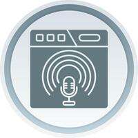 podcast Solid button Icon vector