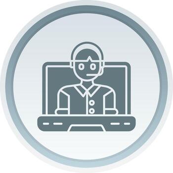 Online course Solid button Icon vector