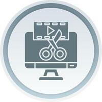 Video editor Solid button Icon vector