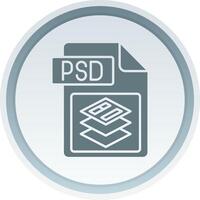 Psd file format Solid button Icon vector