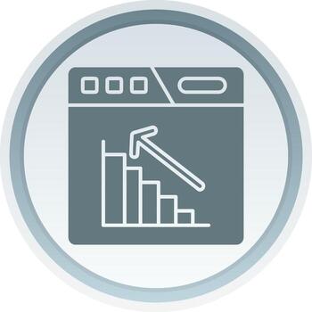 Bar chart Solid button Icon vector