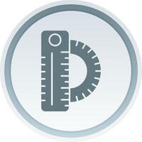 Ruler Solid button Icon vector