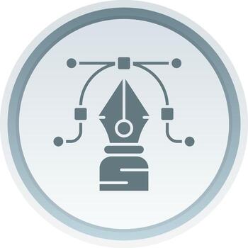 Pen tool Solid button Icon vector