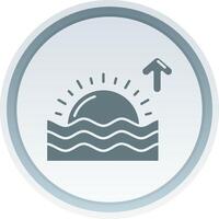 Sunrise Solid button Icon vector