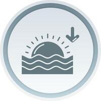 Sunset Solid button Icon vector