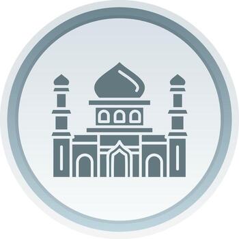 Mosque Solid button Icon vector