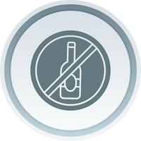 No alcohol Solid button Icon vector