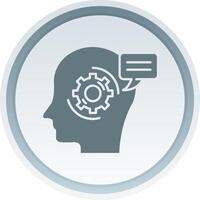 Thinking Solid button Icon vector