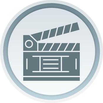 Clapperboard Solid button Icon vector