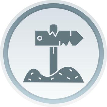 Sign post Solid button Icon vector