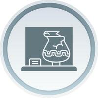 Vase Solid button Icon vector