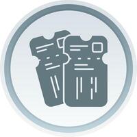 Ticket Solid button Icon vector