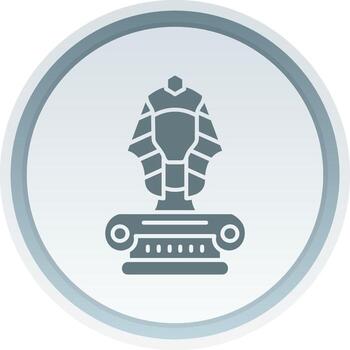 escultura sólido botón icono vector