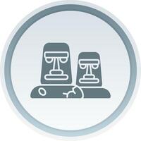 Moai Solid button Icon vector