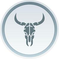 Bull skull Solid button Icon vector