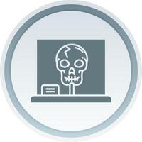 Skull Solid button Icon vector