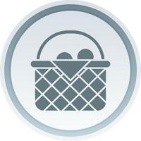 Basket Solid button Icon vector