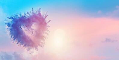 beautiful heart of an angel in the morning sky. abstract background for valentine's day banner photo