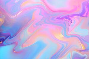 AI generated Iridescent Abstract Liquid Marbeled Background Texture. photo