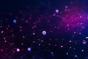 AI generated Digital Technology Background. Network Connection Dots and Lines. Futuristic Background for Presentation Design. 3d. photo