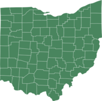 Gekritzel freihändig Zeichnung von Ohio Zustand Karte. png