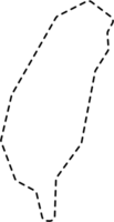 dash line drawing of taiwan map. png